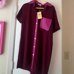 Button Down A-Line Dress with collar